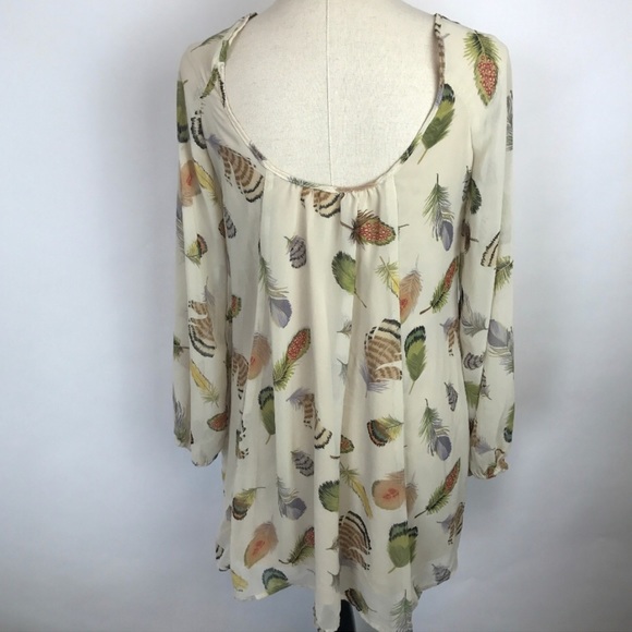 Show Me Your Mumu Tan Feather Print Dress - Picture 3 of 6